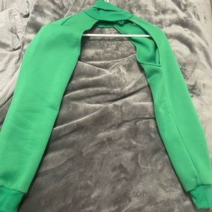 Green cropped sweater